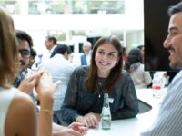 students talking in a group